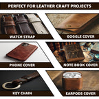 Full Grain Buff Leather Sheet - Dark Brown, 2mm Thick - Premium Craft Leather for Tooling, Upholstery, Workshops, and DIY Projects Leather Village