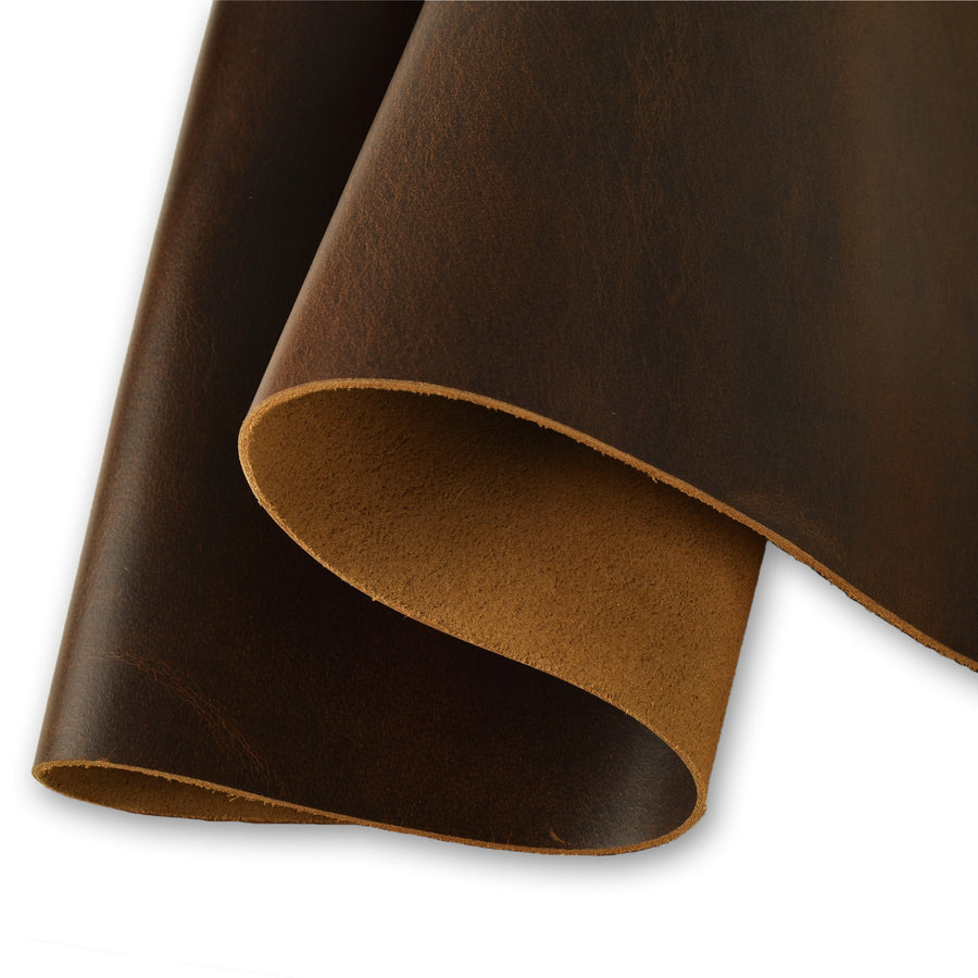 Full Grain Buff Leather Sheet - Dark Brown, 2mm Thick - Premium Craft Leather for Tooling, Upholstery, Workshops, and DIY Projects