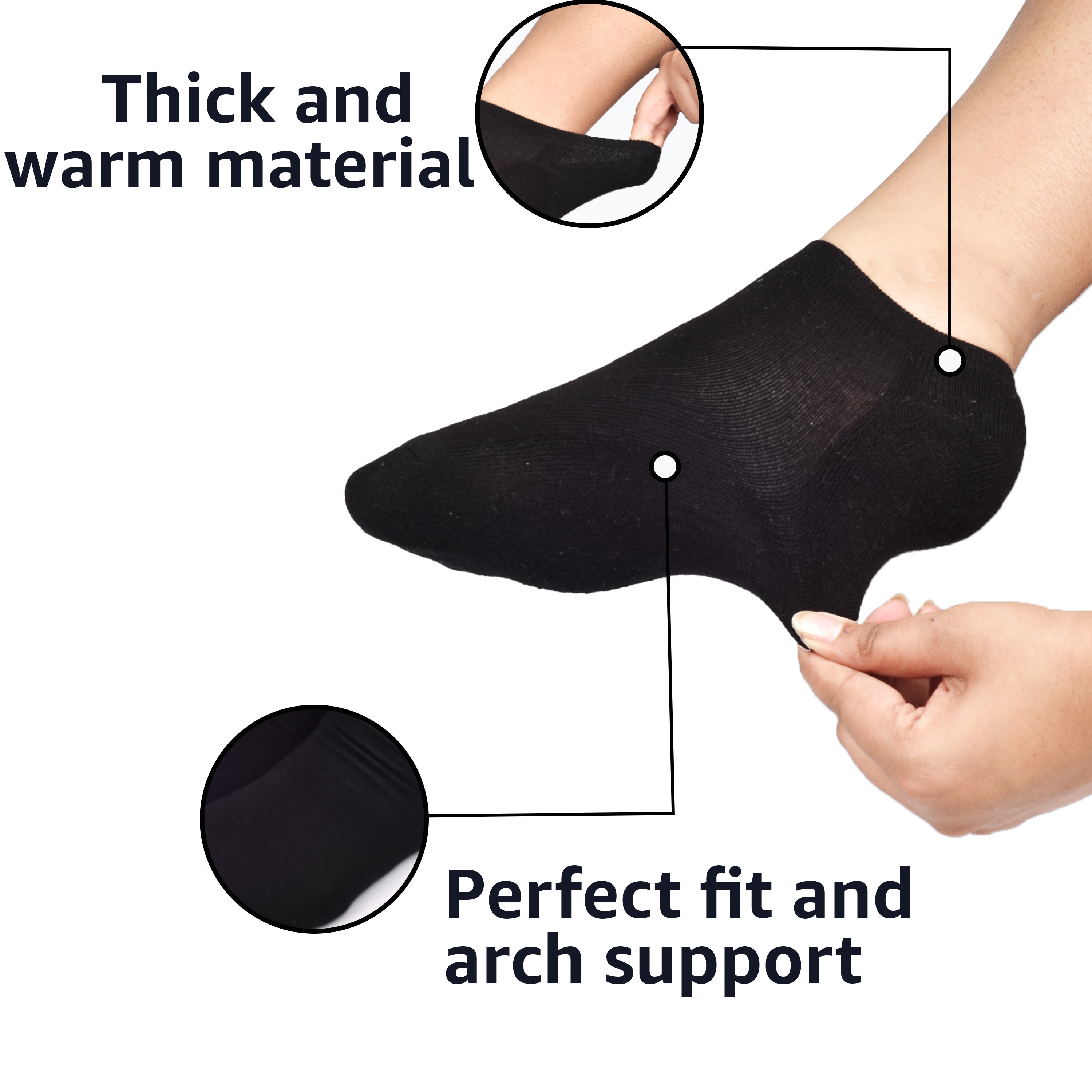 No Show Socks for Men & Women - Black Leather Village