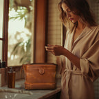 Tan Leather Dopp Kit – Travel Toiletry Bag
