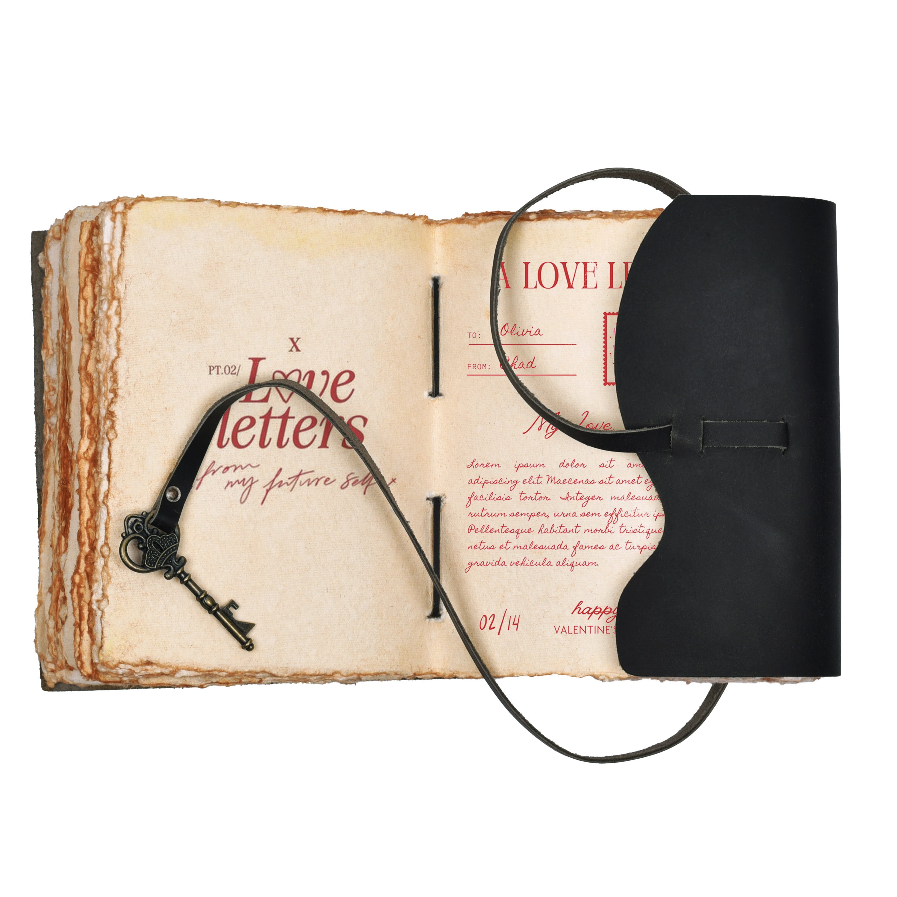 HANDCRAFTED VINTAGE LEATHER JOURNAL WITH ANTIQUE KEY - BOOK OF SHADOWS JOURNAL FOR MEN & WOMEN