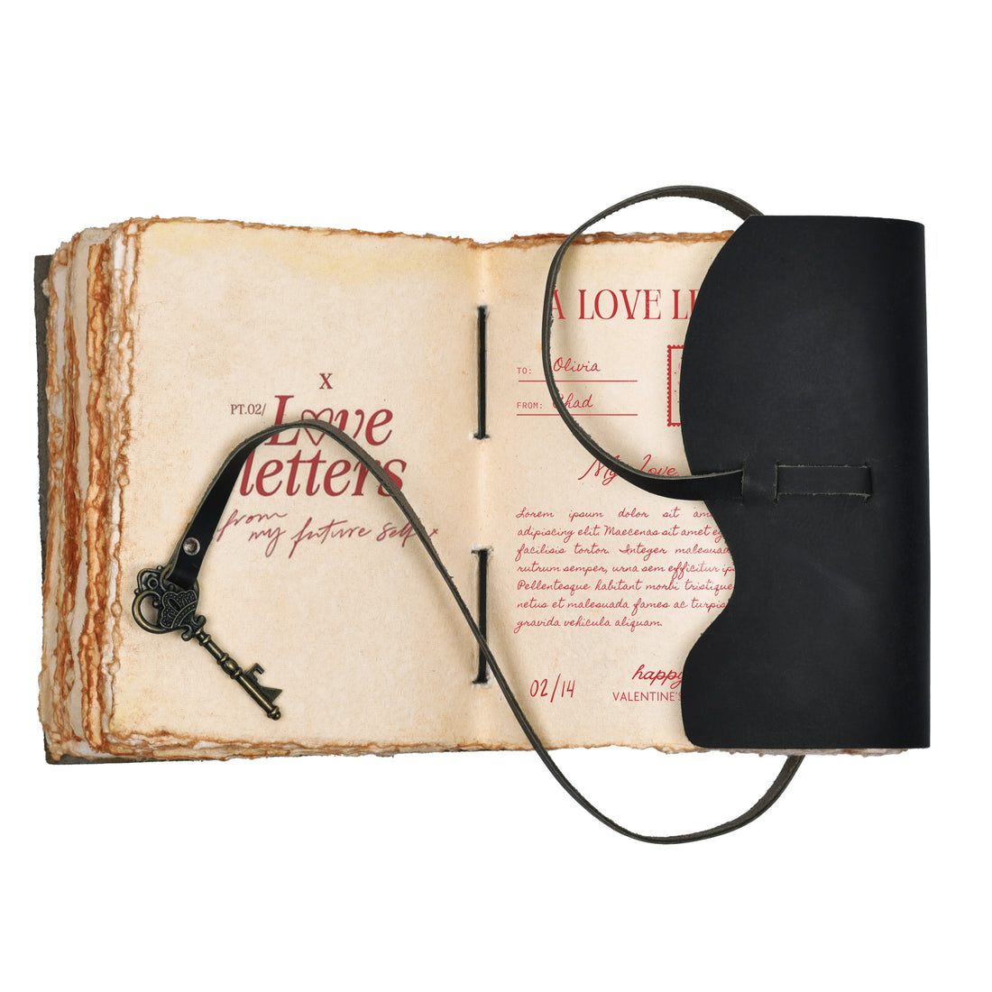 HANDCRAFTED VINTAGE LEATHER JOURNAL WITH ANTIQUE KEY - BOOK OF SHADOWS JOURNAL FOR MEN & WOMEN