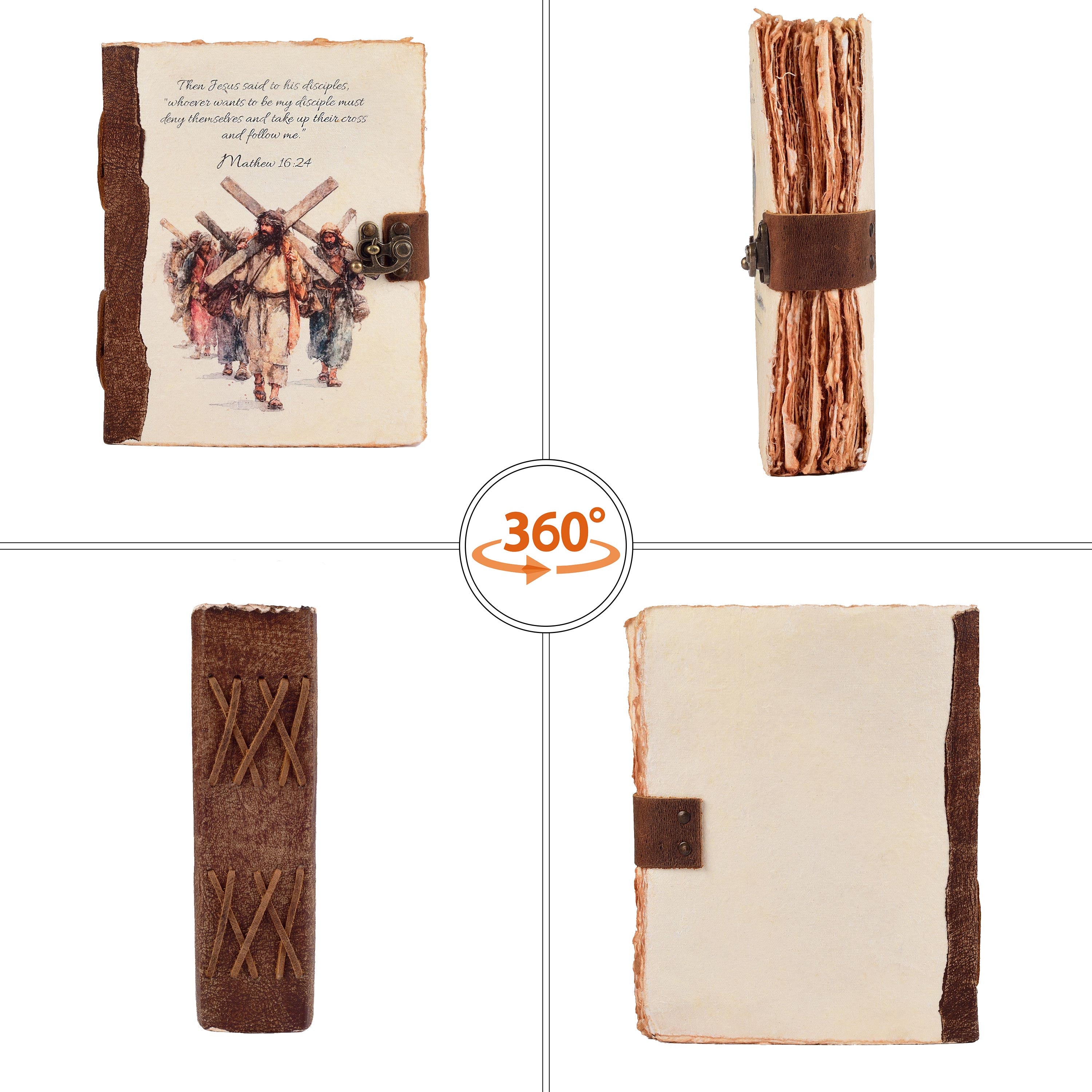 Mathew 16:24 Leather Journal