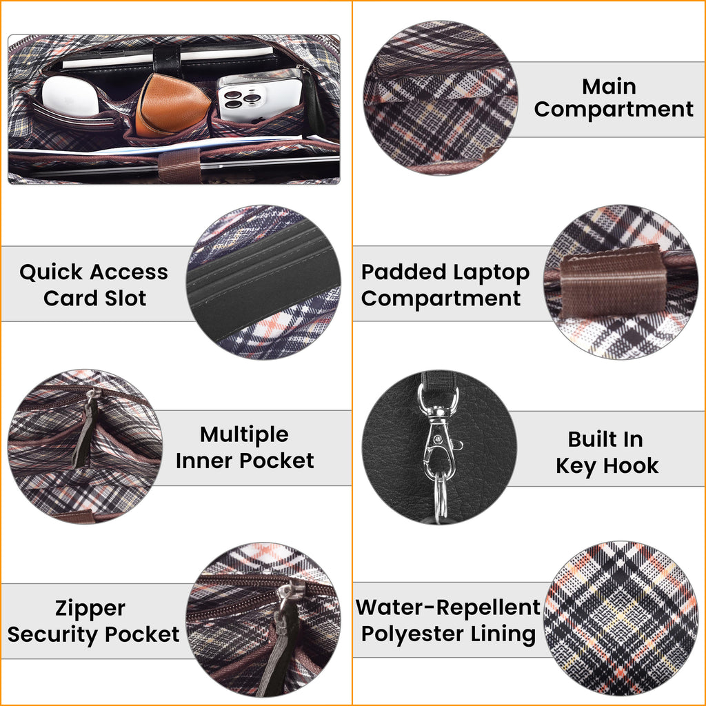 Leather Messenger Bag for Men & Women - Black