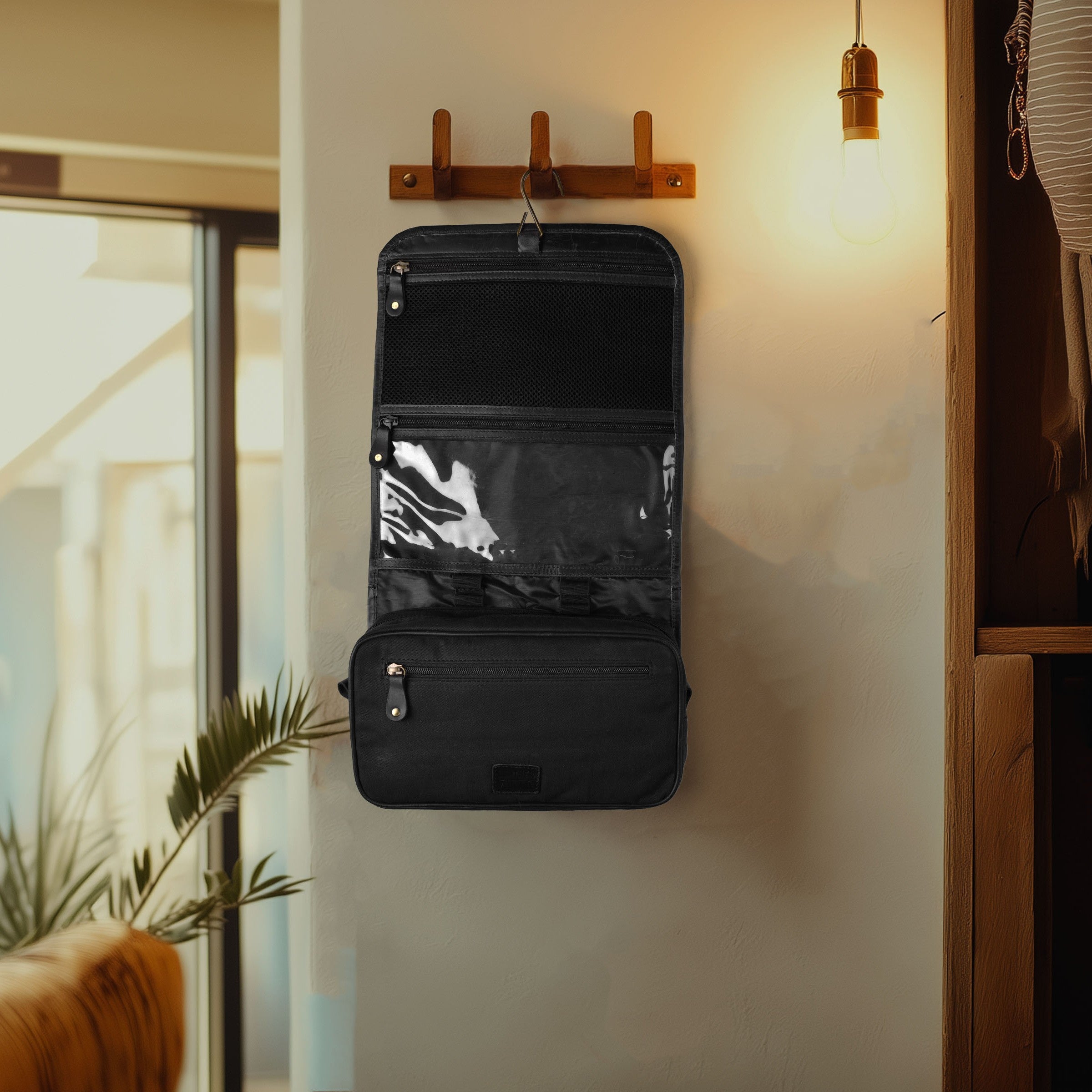Hanging Toiletry Bag for Travel - Black
