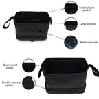 Black Leather Dopp Kit – Travel Toiletry Bag