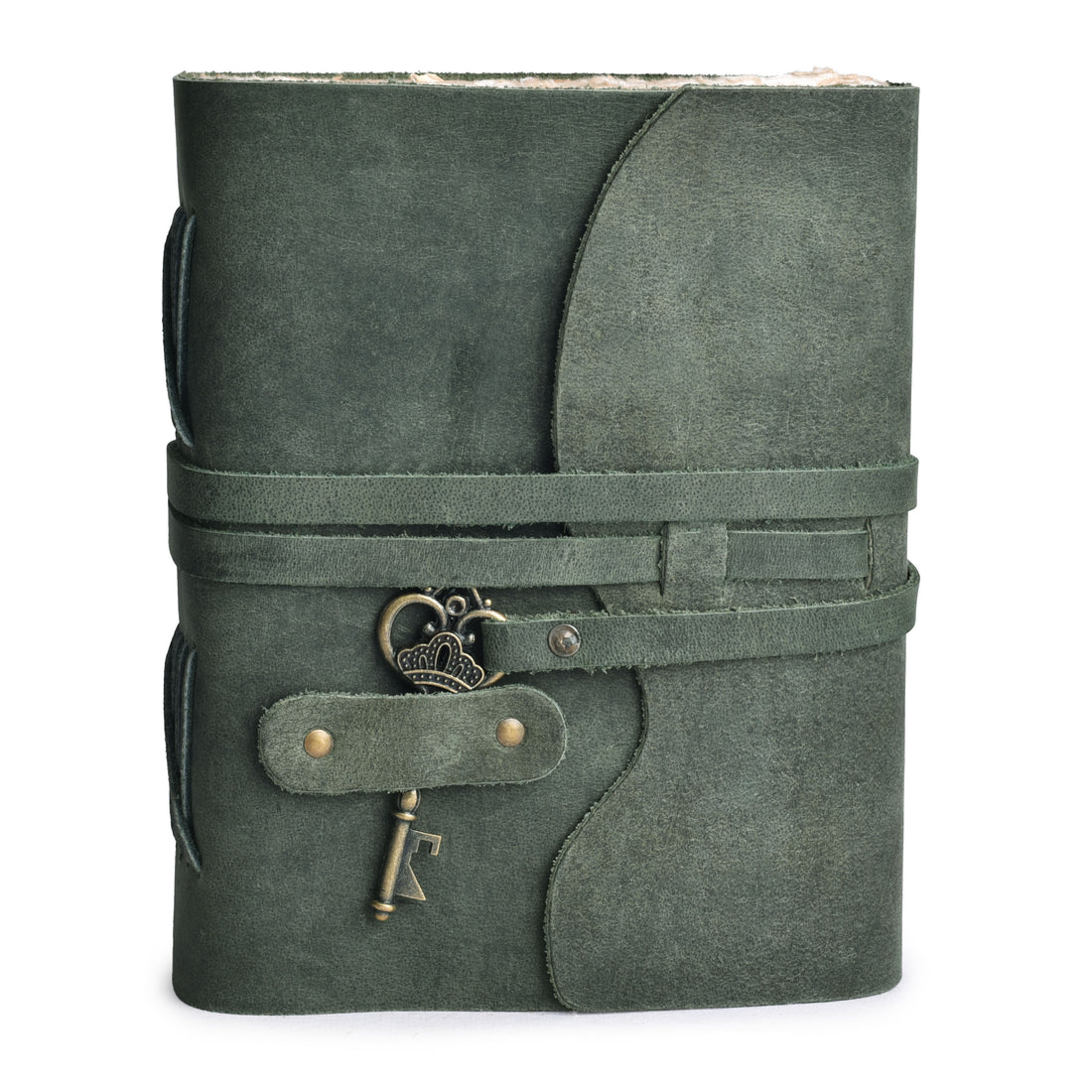 HANDCRAFTED VINTAGE LEATHER JOURNAL WITH ANTIQUE KEY - BOOK OF SHADOWS JOURNAL FOR MEN & WOMEN