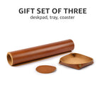 Real Leather Desk Mat for Desktop & Laptop - Tan Leather Village