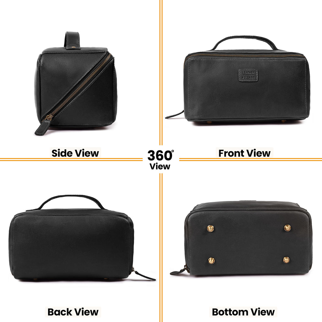 Leather Travel Cosmetic Bag for Women