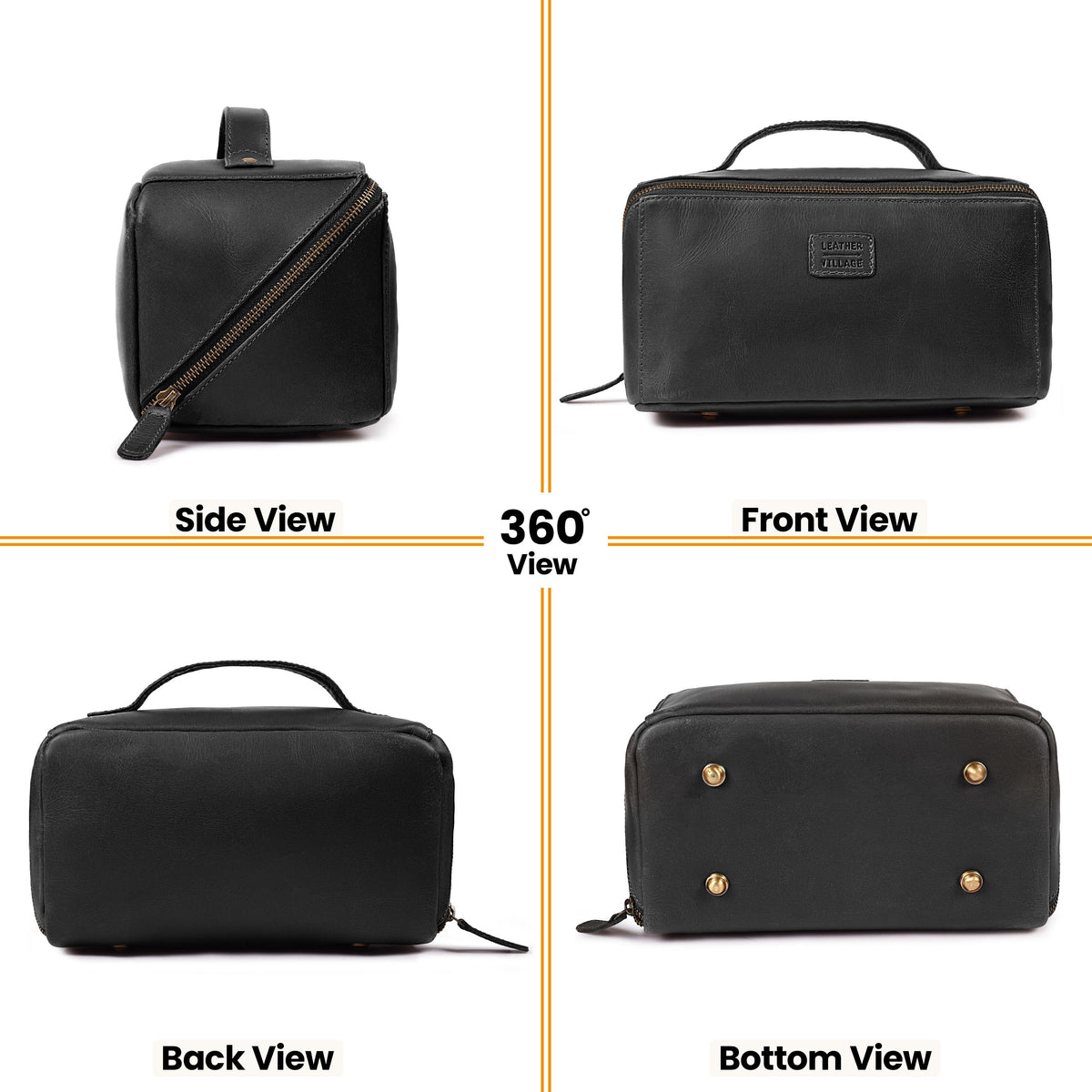 Leather Travel Cosmetic Bag for Women