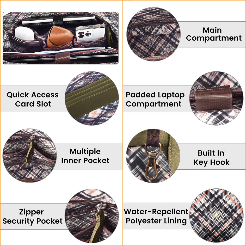 Leather Messenger Bag for Men & Women - Olive