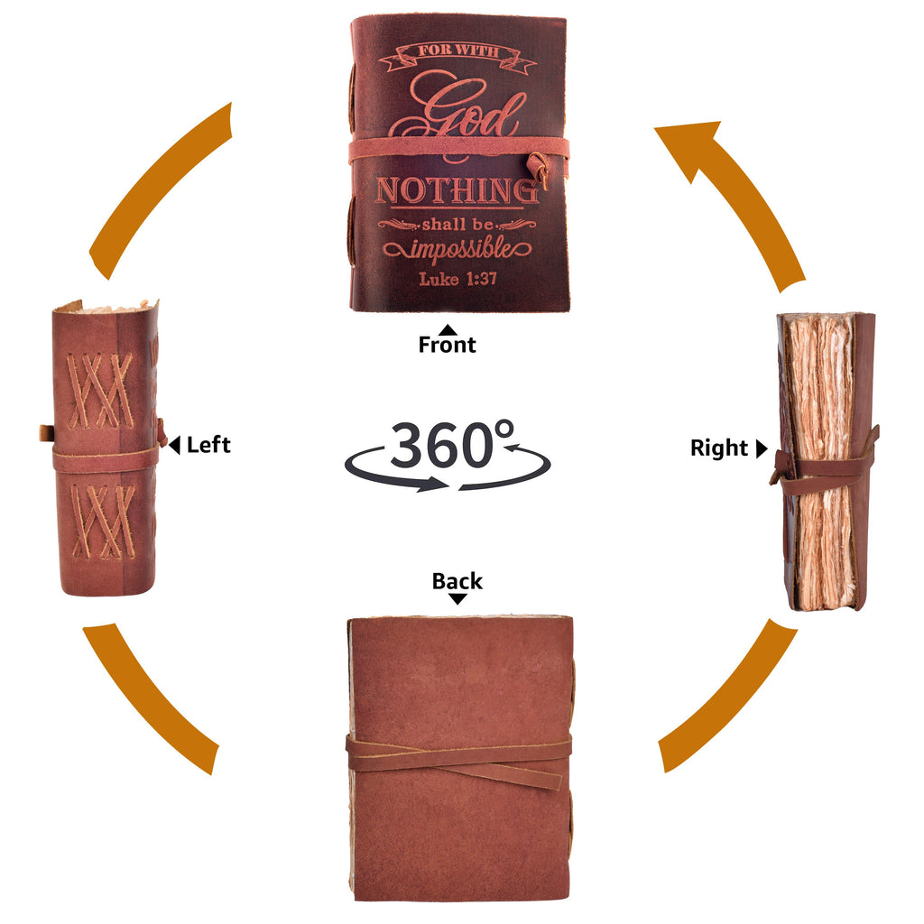 Leather Village fuchsia handcrafted leather bible journal