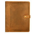 Leather Village carbon black leather padfolio organizer folder