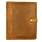 Leather Village carbon black leather padfolio organizer folder