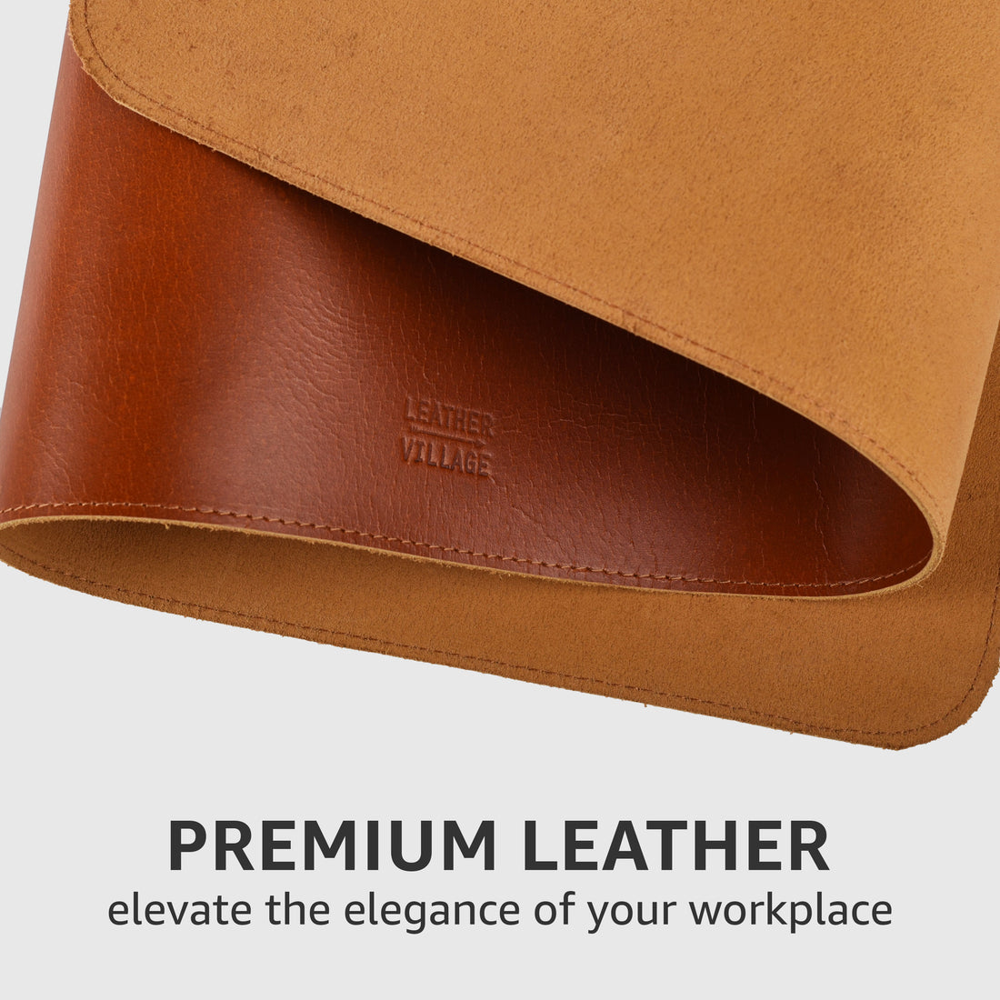 Real Leather Desk Mat for Desktop & Laptop, with Leather Tray & Tea Coaster, 3mm Thick 32''x16'' Genuine Leather Desk Cover-Protector-Blotter