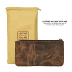 Leather Pencil Pouch Pen Case - Distressed Brown