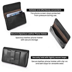 Leather Phone Belt Pouch - Black Leather Village