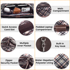 Leather Messenger Bag for Men & Women - Dark Brown