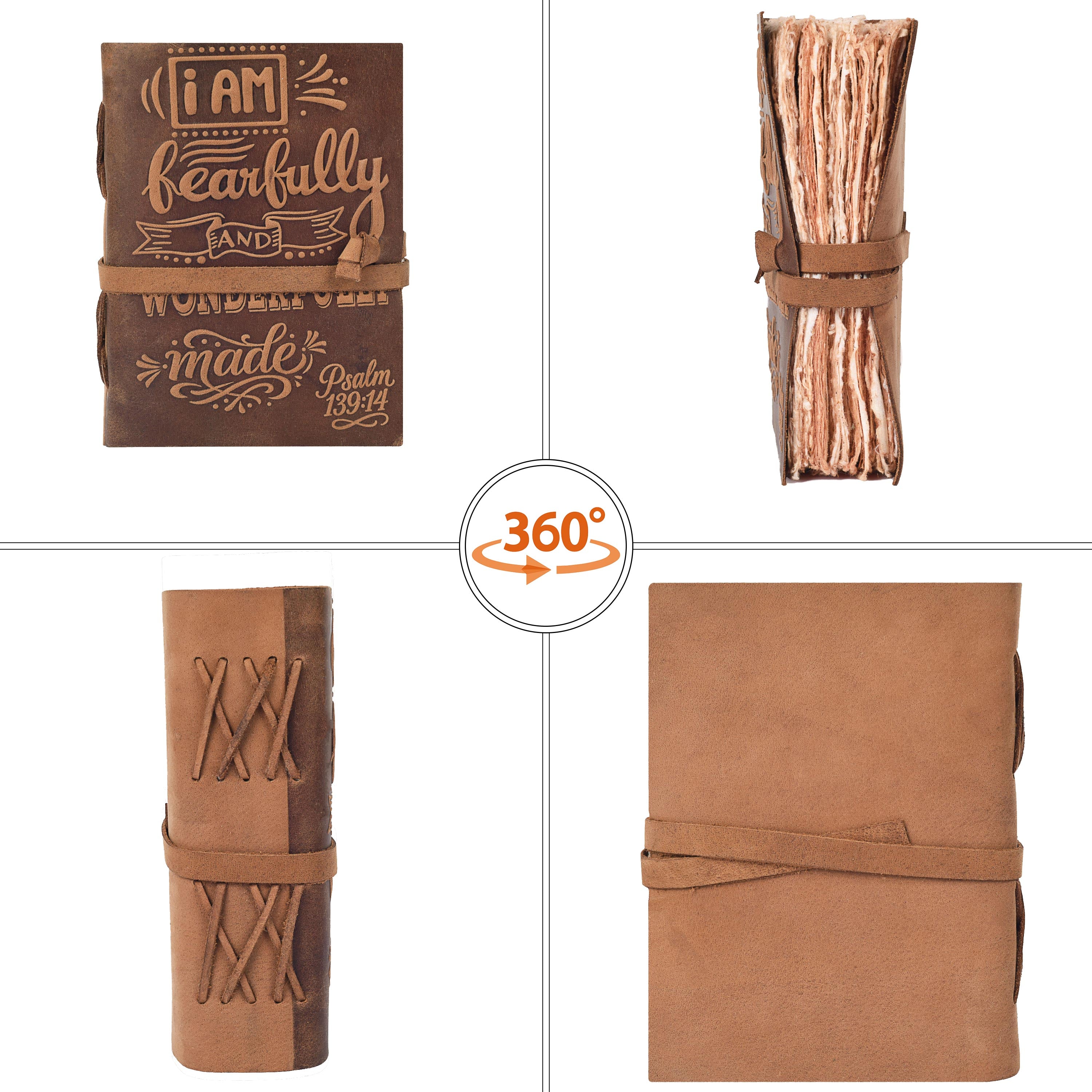 Leather Bound Handmade Christian Bible Journal - Crust