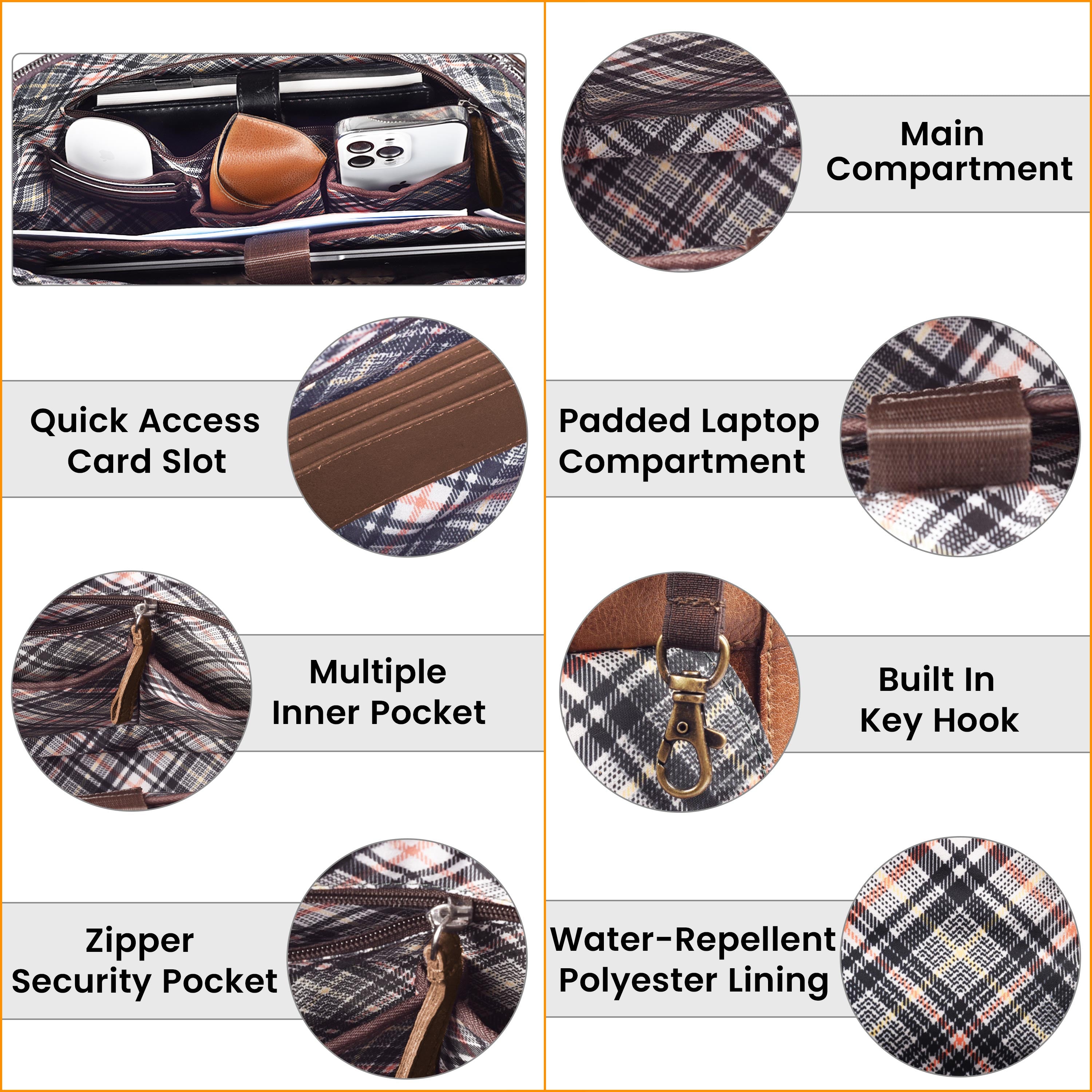 Leather Messenger Bag for Men & Women - Tan