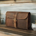 Hanging Toiletry Bag for Travel - Brown