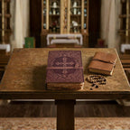 Red genuine leather Holy Bible for men and women