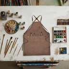 Canvas Cross-Back Work Apron for Men - Brown