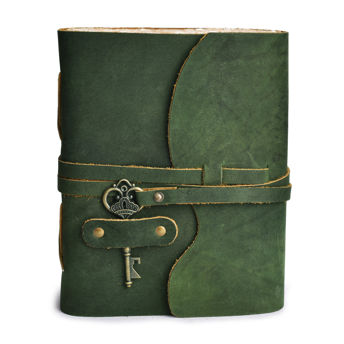 HANDCRAFTED VINTAGE LEATHER JOURNAL WITH ANTIQUE KEY - BOOK OF SHADOWS JOURNAL FOR MEN & WOMEN