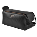 Black Carbon Fiber  Leather Toiletry Bag For Travel