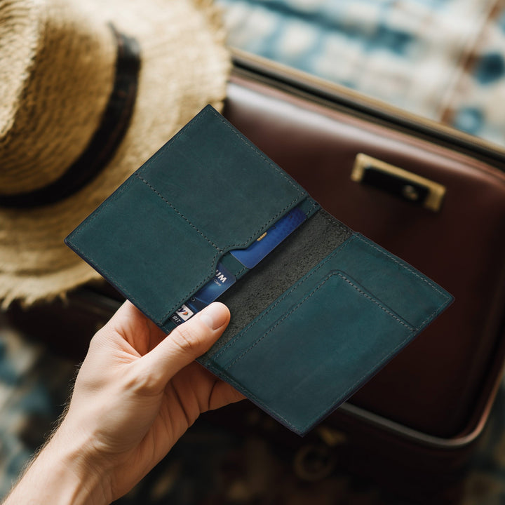 Leather Passport Holder Cover – Travel Wallet with Card Slots, Vintage Passport Case for Men & Women – Cute Organizer for Travel Accessories & Documents