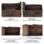 Leather Toiletry Bag for Travel - Rustic Brown
