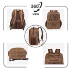 Full grain leather crossbody satchel bag with front buckle pockets