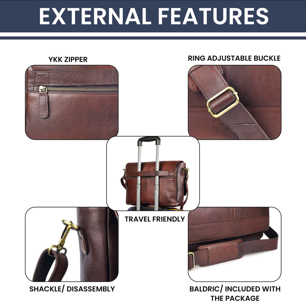 Handmade Vintage Leather Messenger Bag - Red