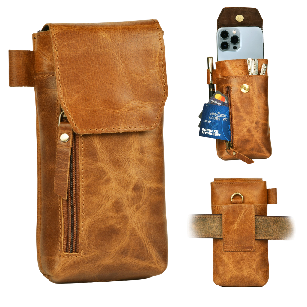 Leather Village stylish leather phone belt holster case