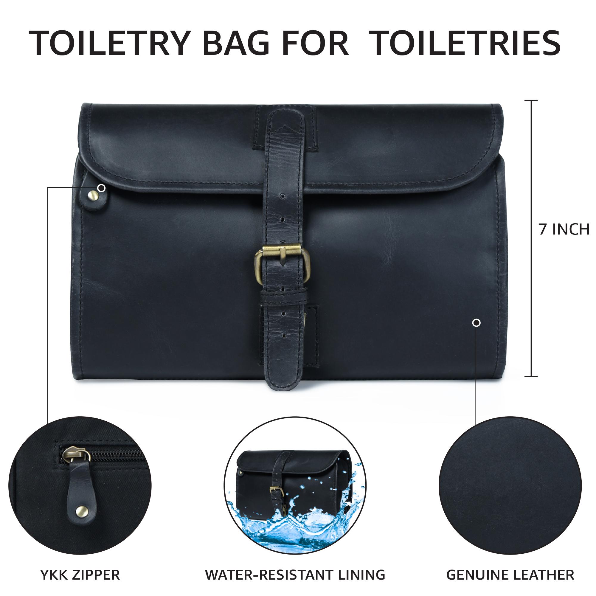 Hanging Toiletry Bag for Travel - Black