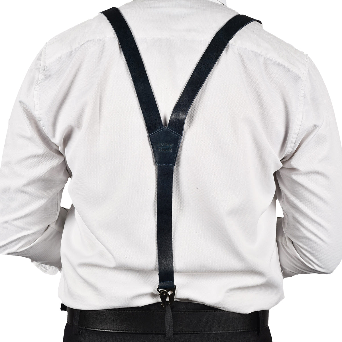 Leather Suspenders for Men & Women Adjustable Y-Back Braces with Snaps Vintage Classic Style for Any Occasion