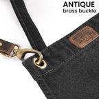 Canvas Cross-Back Work Apron for Men - Black