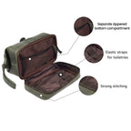 Olive Leather Dopp Kit – Travel Toiletry Bag Leather Village
