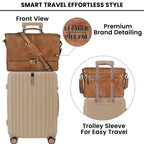Leather Messenger Bag for Men & Women - Tan