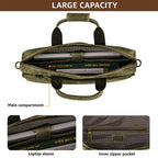 Leather Laptop Messenger Briefcase Bag - OLIVE Leather Village