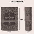 Elegant black leather bound Holy Bible with handcrafted detailing