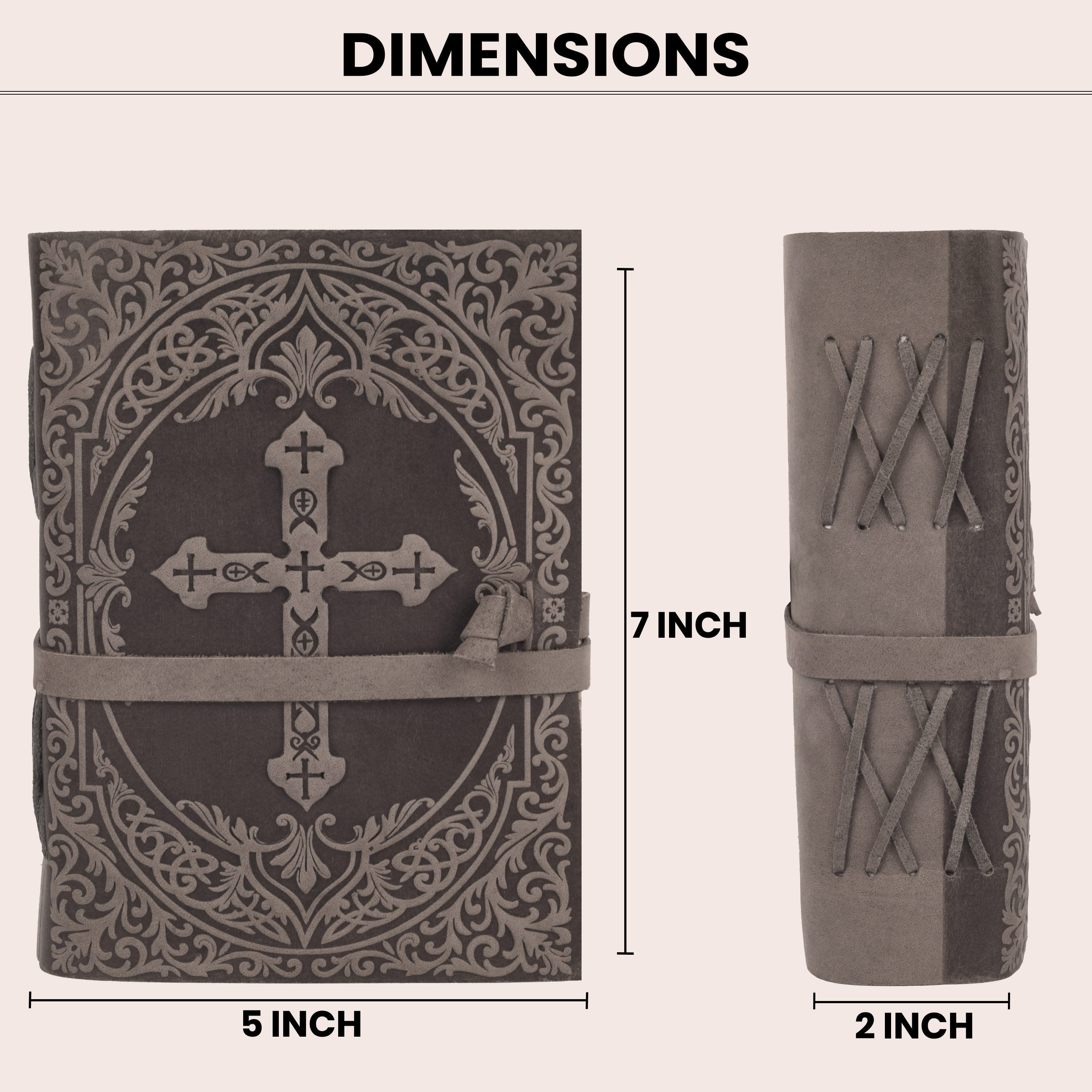 Elegant black leather bound Holy Bible with handcrafted detailing