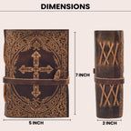 Elegant dark brown leather bound Holy Bible with handcrafted detailing