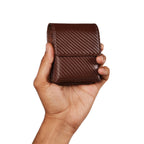 Carbon Fiber Leather Flip Phone Holster - Brown Leather Village