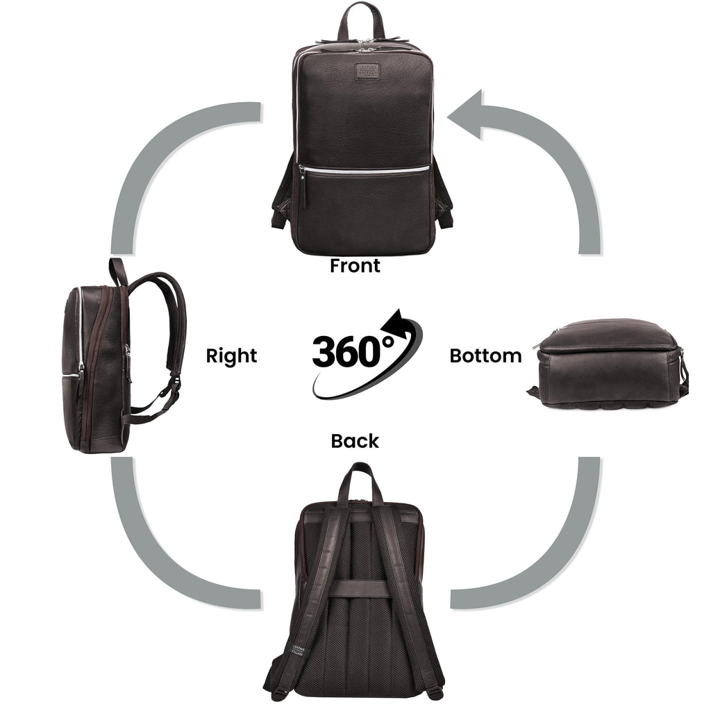 black backpack with brown leather bottom Lima style straps and the back panel channel old Herschel Supply Co. Retreat Black