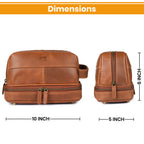 Durable Leather Village leather toiletry organizer for business travel essentials
