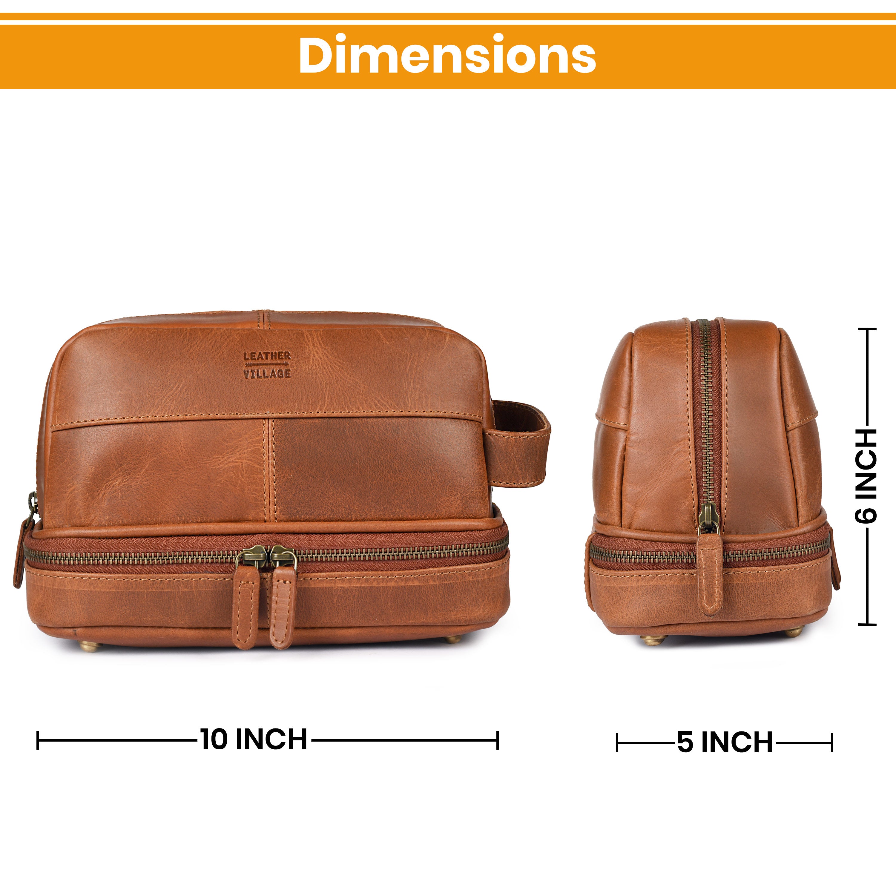Durable Leather Village leather toiletry organizer for business travel essentials