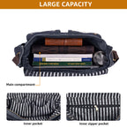 Canvas Messenger Shoulder Bag - Gray