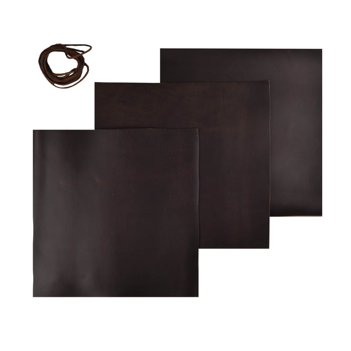 Genuine Leather Sheet - 12''x12'' Cowhide Leather for Crafts - 2mm Thick, Pack of 3 - Square Leather for Tooling, Wallet, Jewellery and DIY Projects