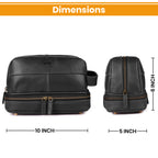 Leather Village Handmade Leather Travel Toiletry Bag with Handle